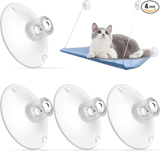 4 PCS Window Perch Suction Cup Large Replacement Clear PVC Sucker Pads Powerful Suction Cups for Cat Window Bed Seat Hammocks