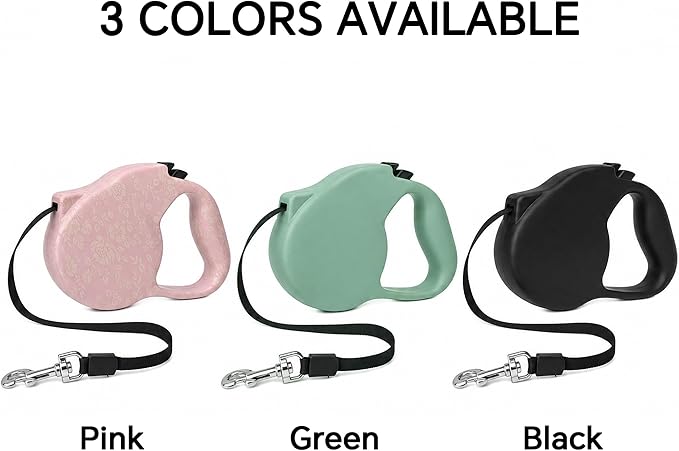 Retractable Dog Leash for Small/Medium Dogs, Cats & Puppies – Black Flexi Walking Lead with Correa para Perros(Green-Small)