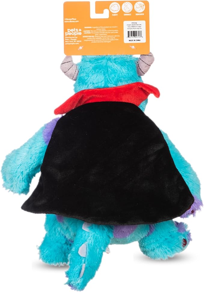 Disney for Pets and Pixar's Monsters, Inc. Sully Vampire 9" Plush Toy for Dogs | Halloween Edition Sully Dog Toy | Monsters Inc Movie Toys for All Dogs