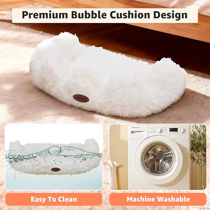 Woochpet Cordless Cat Window Perch for Kitty,Soft Plush Cushion Fabric Cat Hammock for Window with 4 Strong Suction Cups and Solid Metal Frame,Easy to Assenble,Foldable Window Seat for Cats Inside