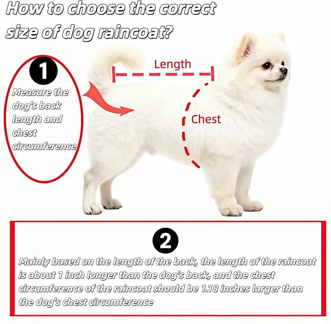 Transparent Dog Rain Poncho for Small Medium Dogs - Thick Waterproof Raincoat with Hidden Leash Hole & Adjustable Snaps, Windproof Hooded Cape for Bichon Poodle (Small)
