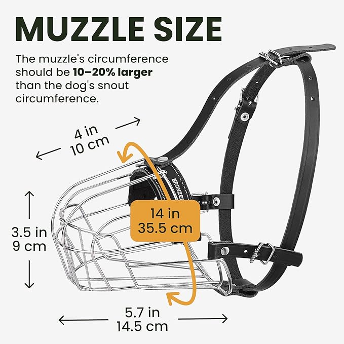 BRONZEDOG Pitbull Dog Muzzle Breathable Metal Basket for Large Dogs Amstaff Staffordshire Terrier Biting Chewing Barking (Nylon, Military Green)