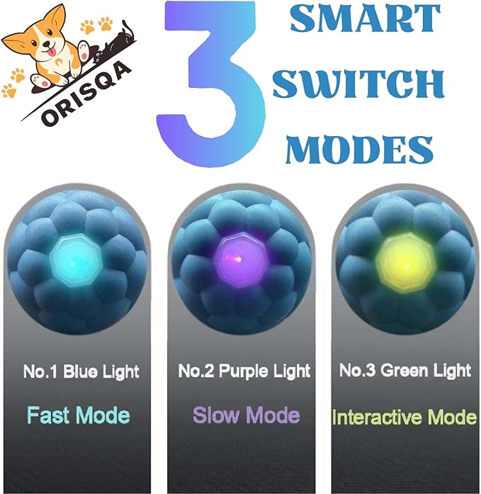 Moving Dog Toy with Rope – Smart Motion Activated Interactive Dog Ball for Small Dogs, 3 Speed Modes, USB Rechargeable Durable Interactive Puppy Toys & Dog Interactive Toys