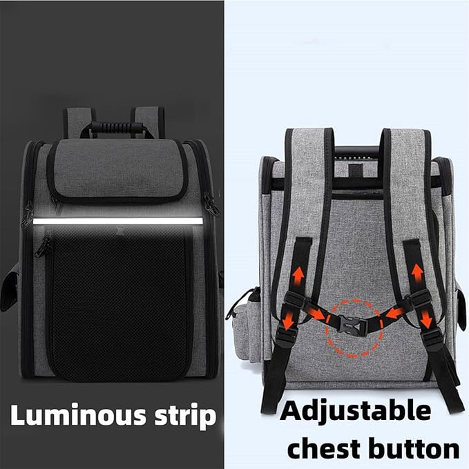 Pekaqi Cat Carrier Backpack - Expandable Airline-Approved Pet Backpack with Snag-Free Mesh, Roll-Top Cover & Storage, Fits Cats/Small Dogs Up to 18 Lbs (Hiking/Camping)