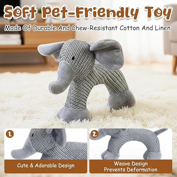 Pet Lori Linen SafariCompanions Dog Toys, Sturdy Linen Fabric, Indestructible Stuffed Toy for Small Medium Dogs (Monkey)