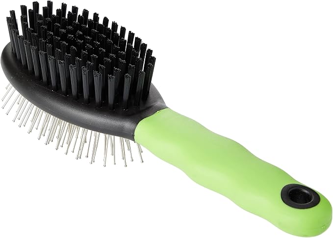 Ferplast Combination brush for cats GRO 5798, Delicate rounded tips, Soft bristles, Ideal for short, medium and long-haired animals, 19,5 x 5,5 x h 5,5 cm