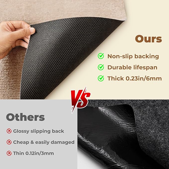 Dog Crate Mat, 24 in X 36 in Dog Playpen Mat Rubber Kennel Mat Extra Large Liner for Under Dog Crate Cages, Absorbent Urine, Puppy Pee Pad Reusable Washable Floor Protector Waterproof Non-Slip Brown