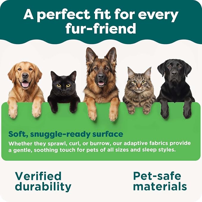 FurHaven Cooling Gel Dog Bed for Large Dogs, Perfect Comfort Sofa Bed, Cool Gel-Top & Orthopedic Foam Base for Joint Support, Removable Washable Cover, Jumbo Plus XXL, Plush & Velvet, Celadon Green
