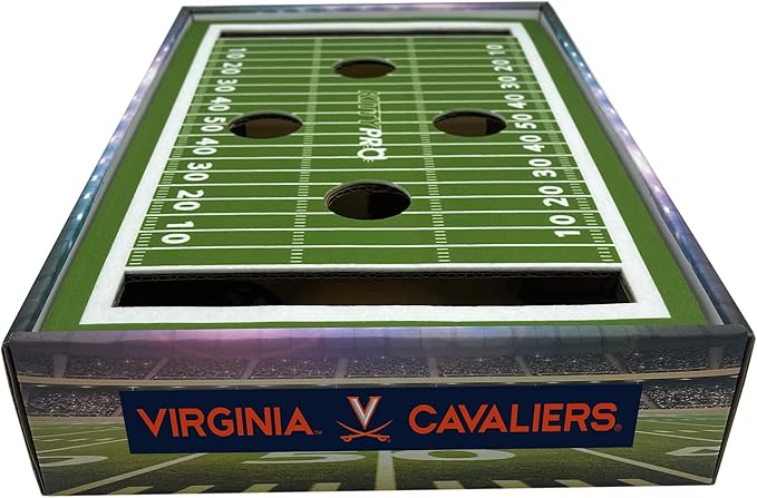 Pets First NCAA Virginia Cavaliers Cat Scratcher Box, Game Day Cat Toy, NCAA Football Field Designed Cat Scratcher and Lounge, Stimulating Cat Game