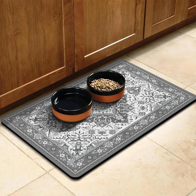 Pet Feeding Mat for Floors Waterproof Dog Mat for Food and Water Absorbent Quick Dry Non Slip mat for Cat Bowls