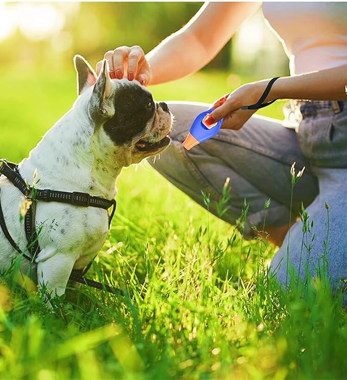 Perwin Dog Training Clicker with Whistle and Wrist Strap - Positive Behavior Reinforcer for Pets - All Ages, Puppy and Adult Dogs - Use to Reward and Train - Dog Whistle Included (Blue)