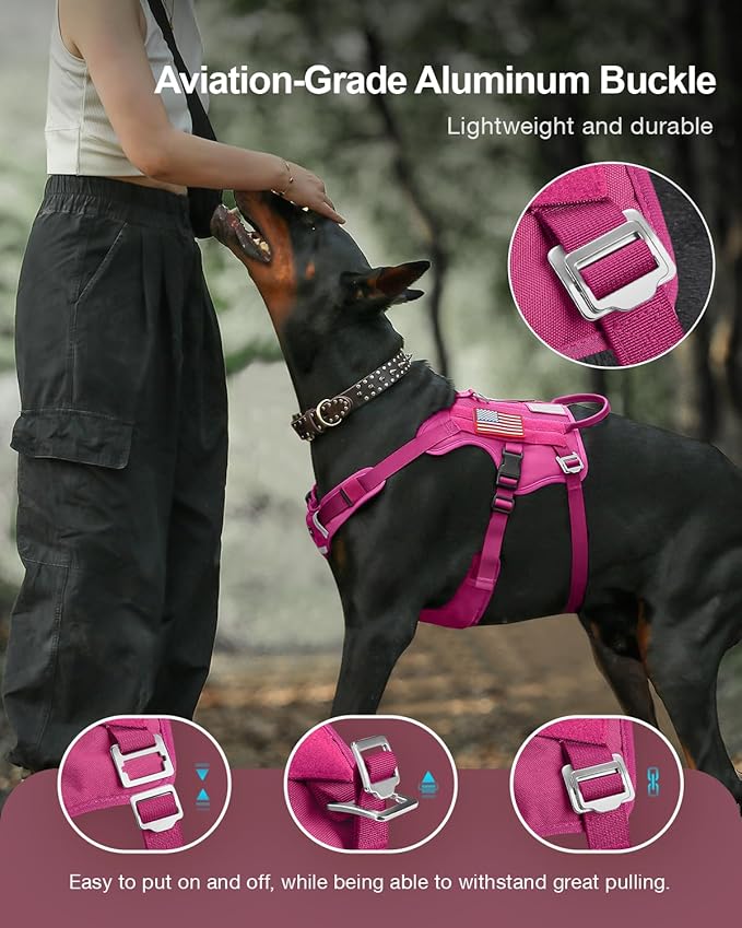 FAYOGOO Tactical Dog Harness for Small and Medium Breed - Mesh Breathable Dog Harness Escape Proof with Handle - No Pull Military Service Dog Vest with Removable Patches for Walking,Training,Hiking