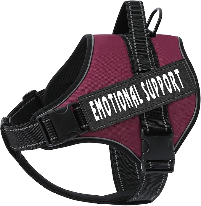 VOOPET Emotional Support Dog Harness, Professional Service Dog Vest for Medium Dogs, Reflective, Breathable, Adjustable, No Pull/Choke, ESA Essential Harness