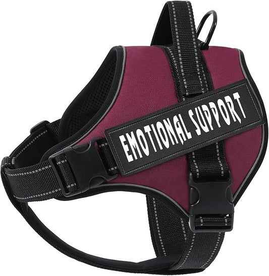 VOOPET Emotional Support Dog Harness, Professional Service Dog Vest for Medium Dogs, Reflective, Breathable, Adjustable, No Pull/Choke, ESA Essential Harness