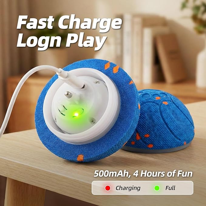 Diman Interactive Dog Toys, 3.5 Inch Automatic Moving Balls for Dogs, 3-Modes with Colorful Lights, Durable E-TPU Material, Active Self Rolling, Bouncing, and Rotating Puppy Toy to Keep Them Busy