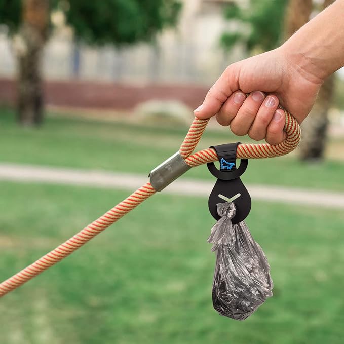 Dog Poop Bag Holder for Leash Waste Bag Carrier Dog Poop Bag Dispenser for Walking Running Bicycle Accessory 4 pieces (Pink)