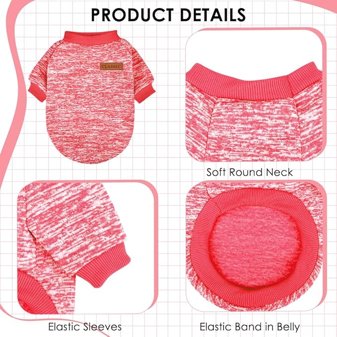 1 Pack Dog Sweaters for Small Dogs Girl Boy Winter Fleece Clothes Warm Soft Dog Sweatshirt Outfit for Dogs Cats Pet Apparel