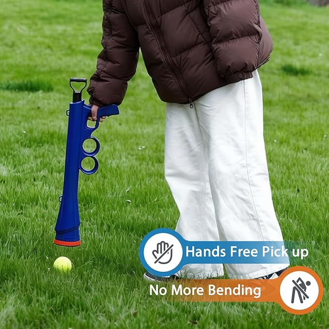 Dog Ball Launcher for Pet, Dog Ball Thrower Launcher with 2 Tennis Balls & Shoulder Strap, 23.4" Long-Range Ball Launcher Toy for All Dog Breeds, Blue