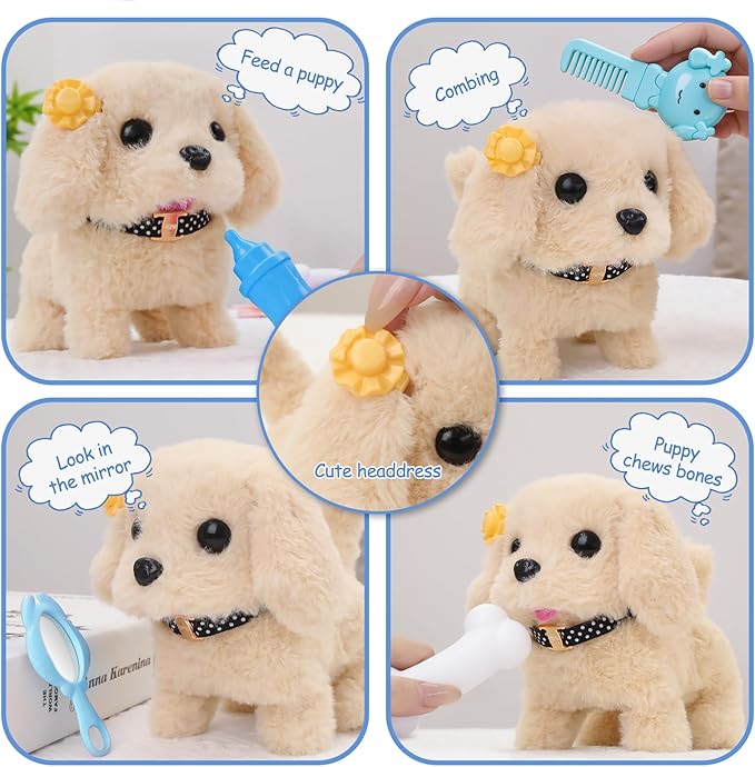 Vanvimen 16 Pcs Robot Dog Toys for Boys, Toys for 3 4 5 6 7 8 Year Old Boys Kids, Realistic Robot Puppy Toy for 5-7 6-8, Ideas Birthday Gifts for Boy 3 4 5 6 Year Old