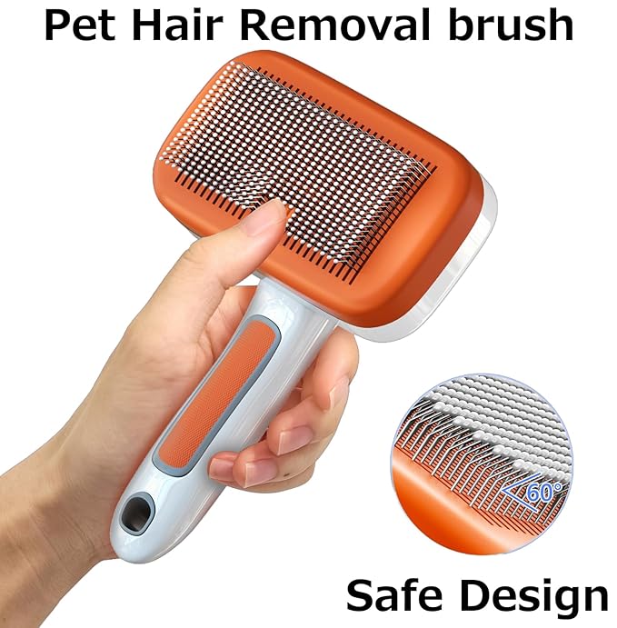 Outtag Self Cleaning Shedding Brush for Dogs, Cats, and Puppies, Deshedding and Hair Removal, Skin Friendly Grooming Tool for Long and Short Haired Pets