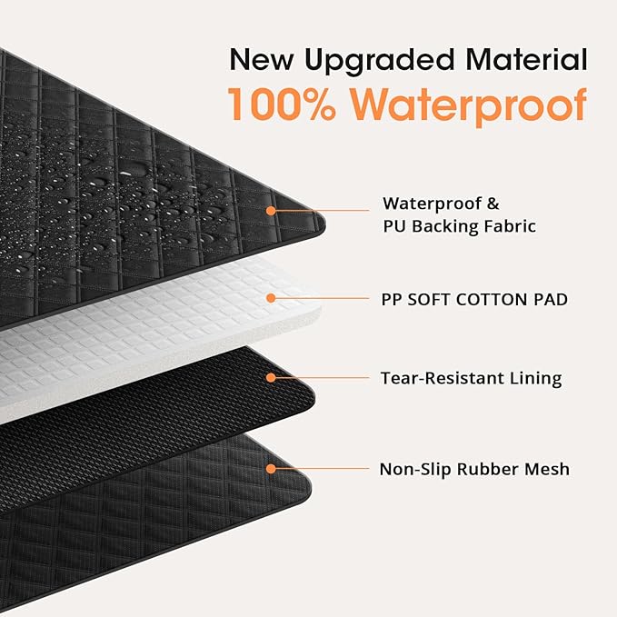 Dog Car Seat Cover for Back Seat, 100% Waterproof Heavy Duty Pet Seat Cover Hammock with Side Flaps, Nonslip Scratchproof Car Seat Protector for Cars and SUVs (Black)