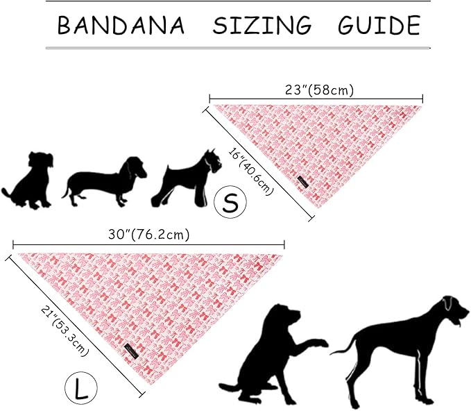 ARING PET Girl Dog Bandana, Cute Pink Bow Pet Bandanas Scarf Triangle Bibs Handkerchief for Puppy Small Medium Large Boy Girly Dogs-S