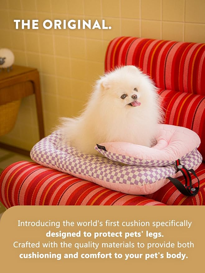Easy Wash Dog Stroller Mat, Durable Orthopedic Cushion for Dogs & Cats, Ergonomic Pad for Pet Cart, Ideal Pet Stroller Accessories & Pads for Comfortable Rides (Ivory Mint, XS)