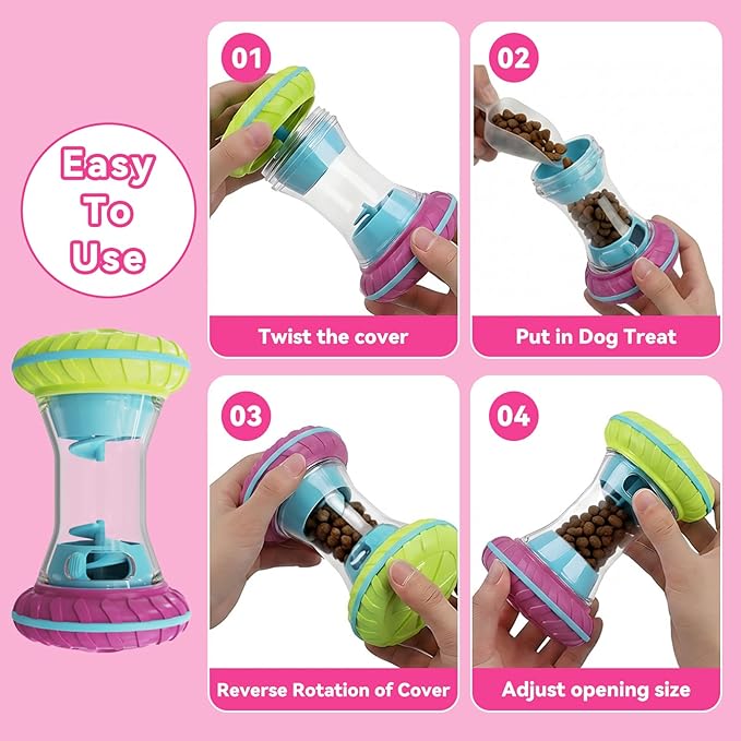 MateeyLife Interactive Dog Toys, Durable Dog Enrichment Toys to Keep Them Busy, Slow Feeder Treat Dispensing Dog Toys, Adjustable Dog Puzzle Toy, Reduce Boredom