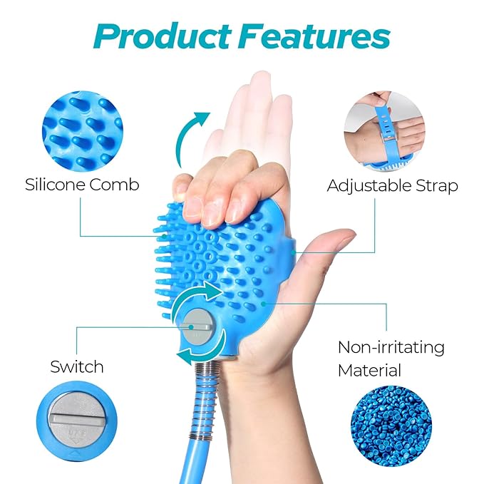 Fogatti Grooming Sprayer with 7.2 FT Long Hose, Indoor Shower or Outdoor Garden Compatible - Ideal for Dogs and Cats