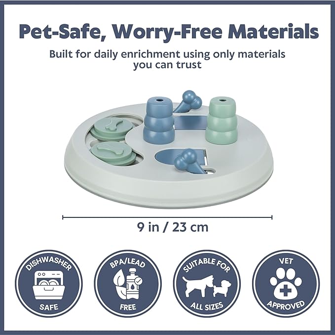 TRIXIE Flip Board Dog Activity Interactive Toy, Level 2 Food Puzzle Game, Brain Teasing Treat Dispenser, IQ and Mental Development Toy for Smart Dogs, Enrichment Toy for Boredom Busting