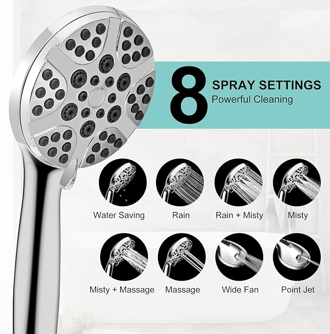 Bathtub Shower Head Sink-Faucet set，Tub faucet spayer attachment with 5 Adapters and 59" Hose for Pet Dog Rinse、 Baby Bath 、Hair washing, ON/OFF Extension for Tub, Utility Sink, Garden and Bathroom