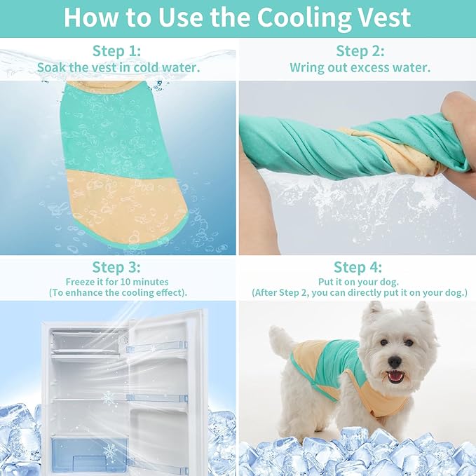 BRKURLEG Summer Dog Cooling Vest Quick Dry Breathable Dogs Cooling Shirts UPF 50+ Sun Protection Dog Shirt Lightweight Pet Shirts for Outdoor Adventures, Walking, Beach, GreenYellow, M