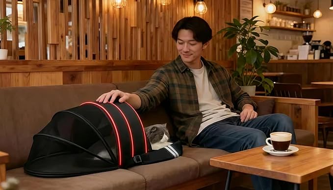 Pet Carrier Backpack for Cats and Small Dogs-Expandable Pet Tent Breathable Visible Pet Bag for Kitty and Puppy Foldable Pet Nest Bed Perfect for Travel Walks Shopping Vet Visits Home Use-Black