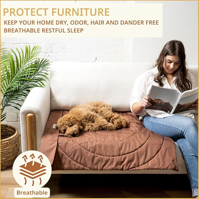 Dog Travel Mat - Portable Waterproof Foldable Dog Bed for Home, Car, Crate & Outdoor - Washable Roll Up Pet Mat for Medium & Large Dogs (39"x30") - Includes Carry Bag