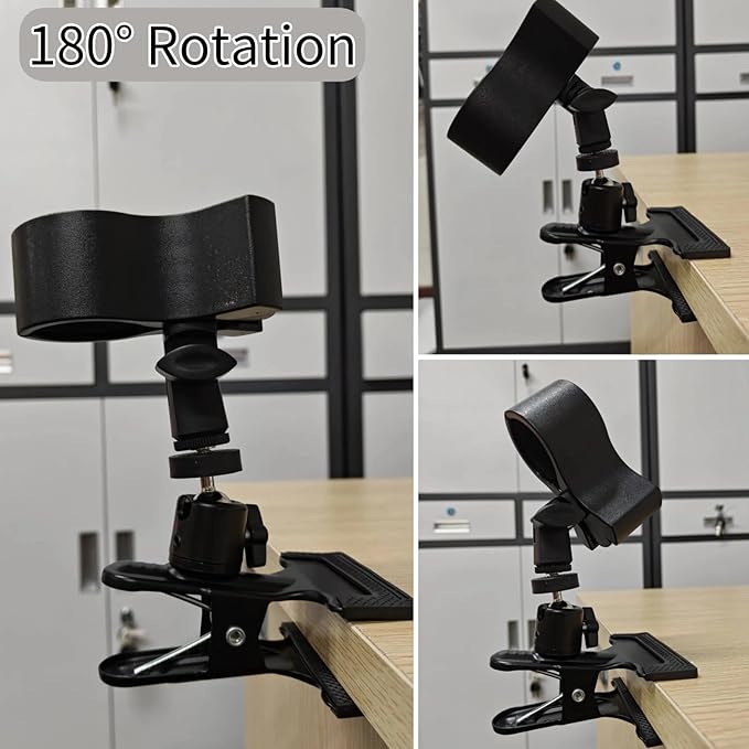 Funvalley Surperfect 360° Rotating Hands Free Blow Dryer Holder, Stable Metal Base & Adjustable Clamp for Easy Styling, Salon Quality at Home, Desk or Wall Mountable Hair Dryer Stand