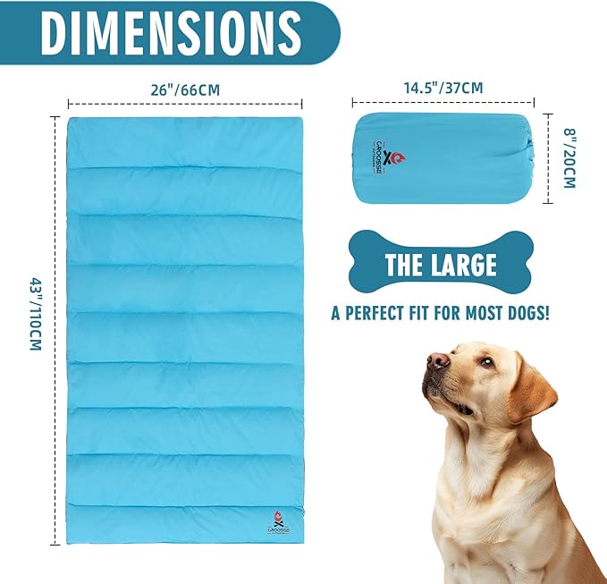 Outdoor Dog Bed Waterproof, Travel Dog Bed Large Size with Carry Bag, Machine Washable, Camping, Durable, Foldable Outdoor Dogs Mat for Small, Medium and Large Dogs