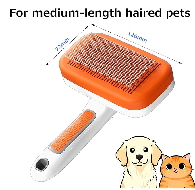 Outtag Self Cleaning Shedding Brush for Dogs, Cats, and Puppies, Deshedding and Hair Removal, Skin Friendly Grooming Tool for Long and Short Haired Pets