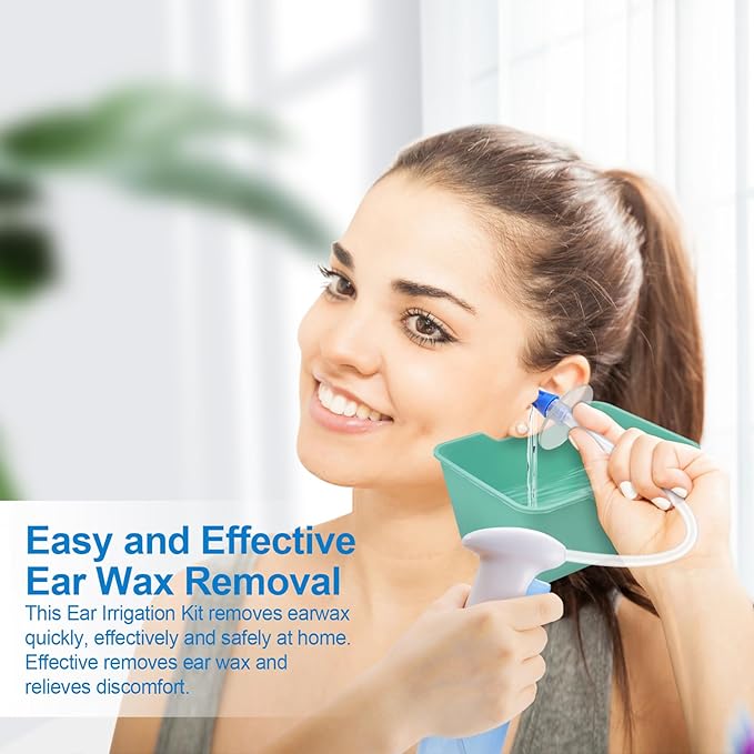 Ear Wax Removal Kit, Safe Effective and Easy Ear Cleaner, Ears Irrigation Flushing System, Ears Cleaning Kits for Adults & Kids, Earwax Removal Tools, Earwax Cleaner Tool Set - 30 Tips, Basin, Towel