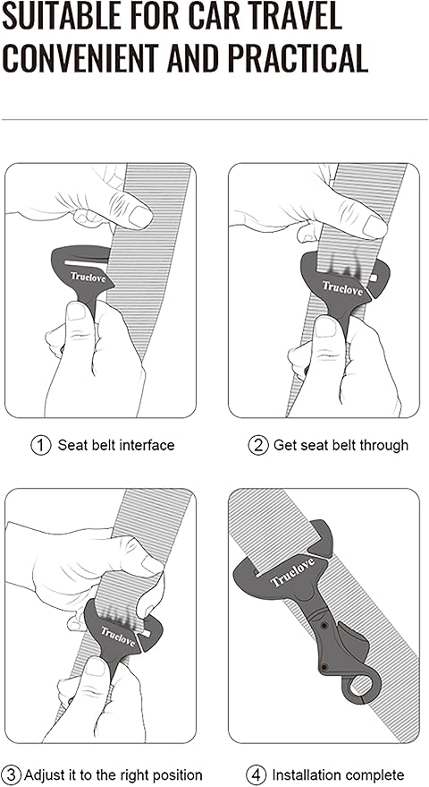 Truelove Lightweight Dog Car Seatbelt Safety Buckle Lock, Dog Seat Belt for Car, Fit Dog Car Harness/Collar for Small, Medium, Large Dogs