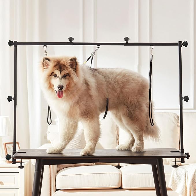 Home Dog Grooming Table Arm Adjustable 37" Height, 35"-51" Width Dog Grooming Arm with Clamp Perfect for Medium & Large Pets(Grooming Table Not Included)