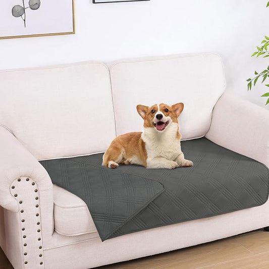 hyha Waterproof Dog Blanket, Reversible Pet Bed Blanket, Soft Sofa Couch Cover for Dogs Washable, Waterproof Pet Couch Covers for Sofa Puppy Cats Furniture Protector(30"x53", Dark Grey/Dark Grey)