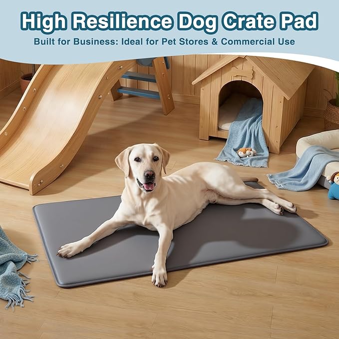 Large Dog Crate Pad Bed, Waterproof Outdoor Pet Bed for Large Dogs, Pet Bed with High Resilience Foam,Wipe Clean & Easy Rinse, Anti Slip 41 inch Graphite Grey