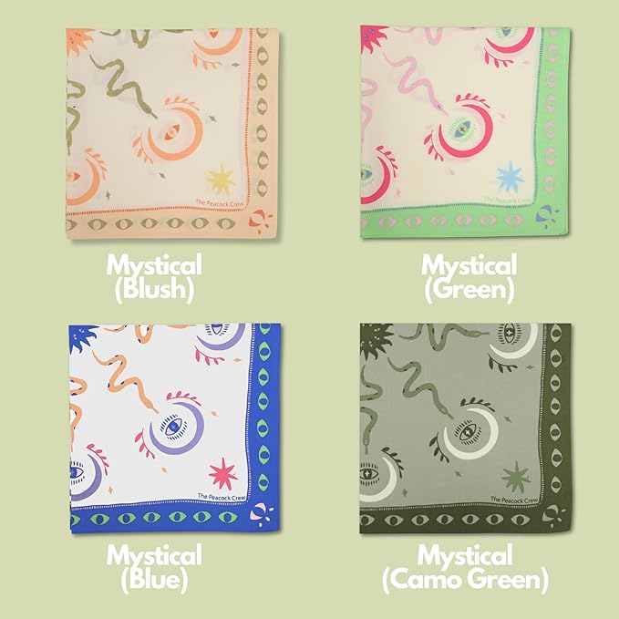 The Peacock Crew Premium Soft Cotton Bandanas Pack for Men and Women Paisley 22 x 22 inches