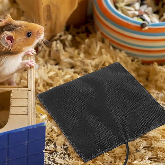 USB Heating Pad for Small Pets Reptile Heat Mat with Temp 5.5 Inch Thermal Insulation Mat for Hamsters Squirrels Rabbits Birds, Adjustable Terrarium Warm Cushion