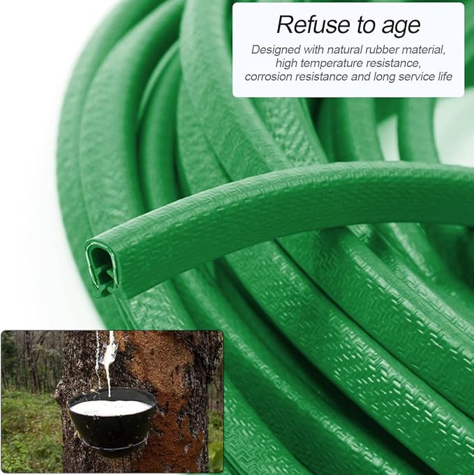 Osilly Car Door Rubber Seal Strip, 32.8Ft Self Adhesive Weather Stripping Automotive Edge Trim, Weatherstrip Soundproof Vehicle Tailgate Window Sealing Cover, Universal for SUV RV Truck (Green)