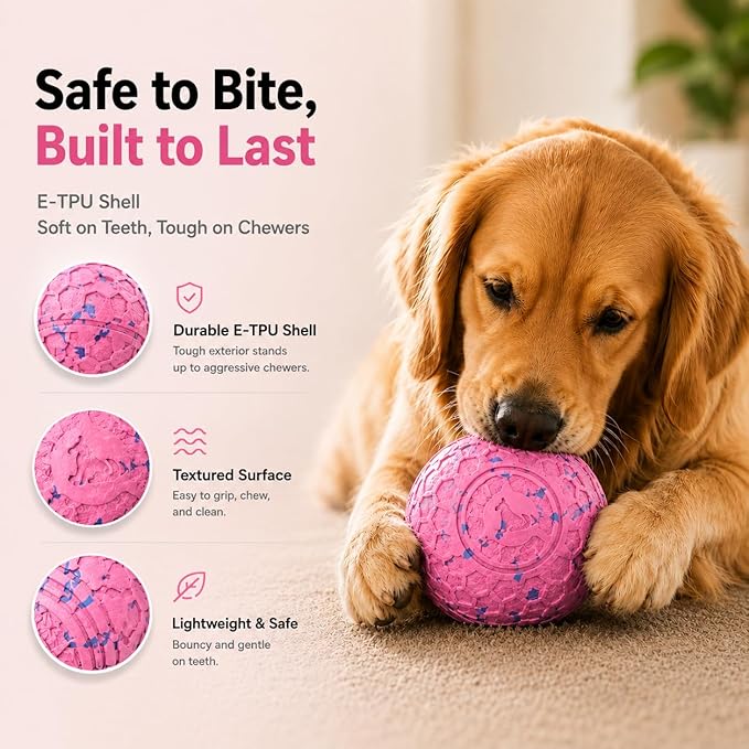 Interactive Dog Ball for Medium & Large Dogs, Automatic Moving Dog Toy with Motion Activation, USB Rechargeable Self Rolling Ball for Boredom Relief, Indoor Exercise & Independent Play