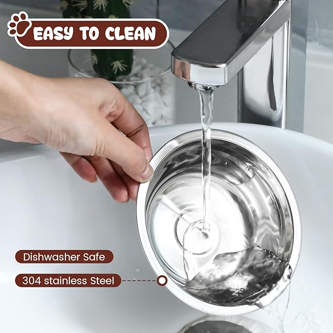6 Sets Stainless Steel Elevated Cat Bowls 5.5 Inch Wide Raised Cat Bowls with Metal Stand Stress Free Elevated Shallow Water Dish Indoor Kitten Feeding Dish to Prevent Fatigue, 12 oz