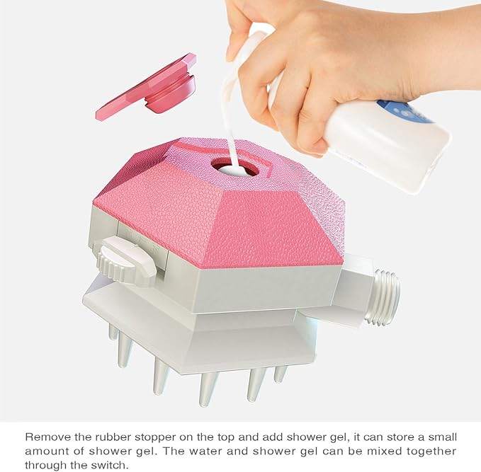 Dog Shower Sprayer Head Attachment Pet Grooming Combing Sprayer,Water Sprinkler Massaging Brush Nozzle for Dogs and Cats,Multi-Function Pet Shower Head for Dog Home Cleaning Bath