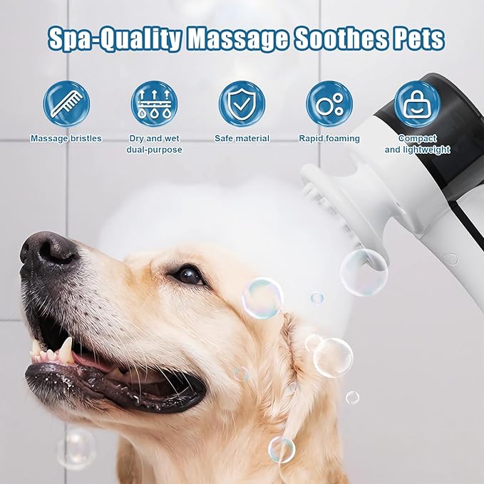 Electric Dog Shampoo Dispenser, Shampoo Foamer for Pets Bathing and Grooming, Pet Handheld Showerheads, Dog Showerheads & Sprayers