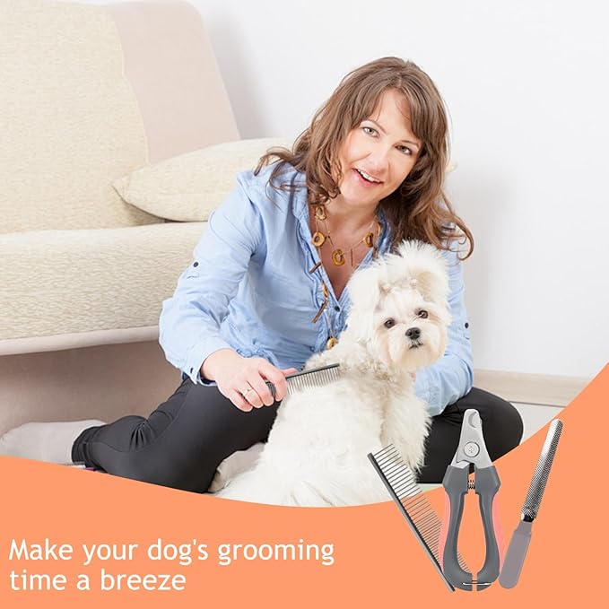 Paws n' Cradle Dog Grooming Hammock Harness for Dogs & Cats - Complete Kit with Adjustable Leg Fittings, Comb, Nail Clipper, File, Hook & Loop Strap, Adjustable Hanging Straps & Snap Hooks (Large)